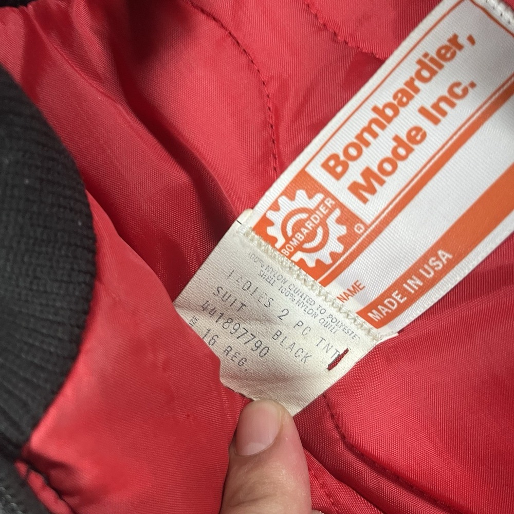 VTG BOMBARDIER, MODE INC SNOMOBILE MADE IN USA QUILTED SKI JACKET SIZE  16R - Picture 3 of 14